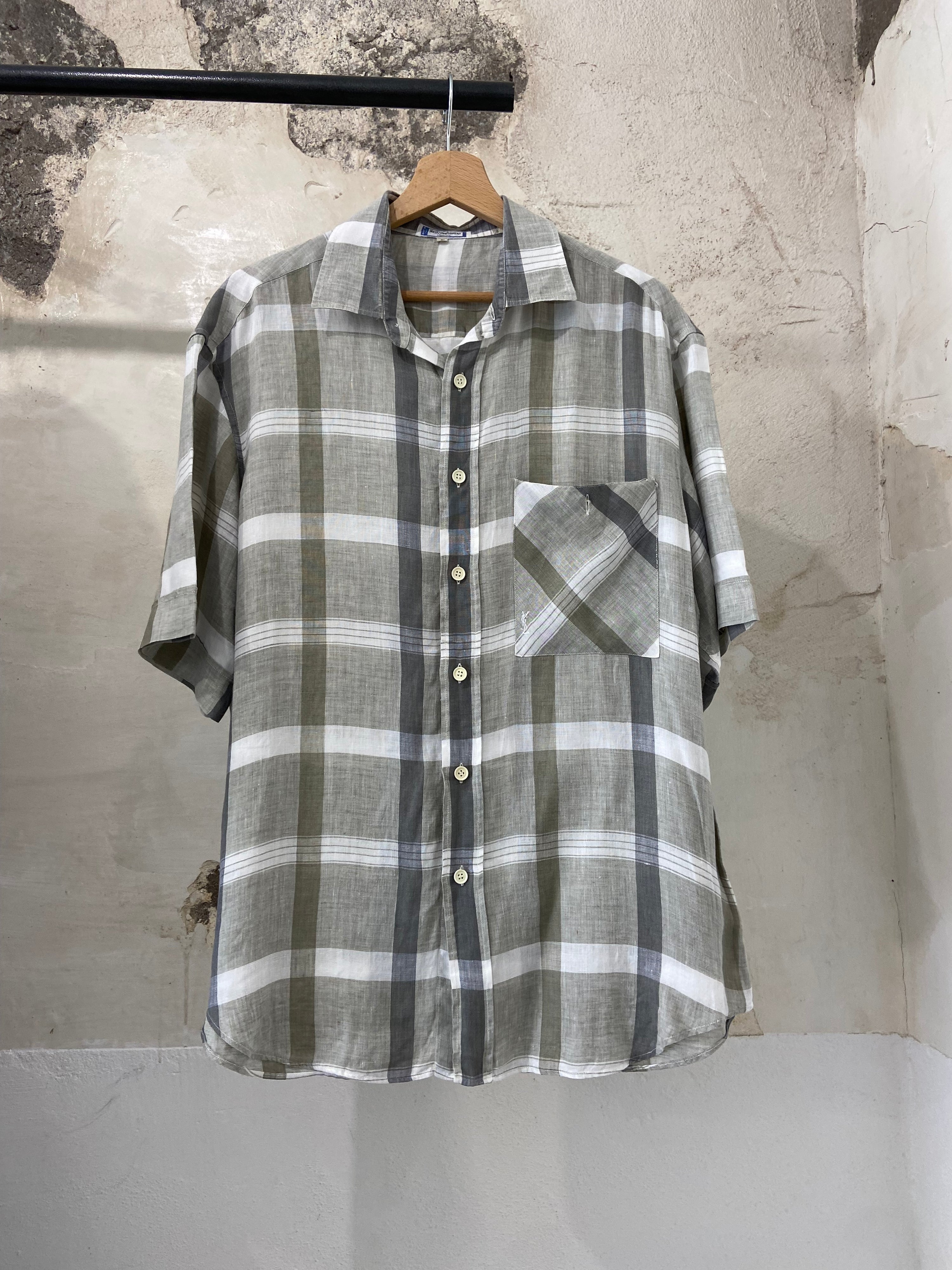 Yves Saint Laurent Short-Sleeve Checked Shirt