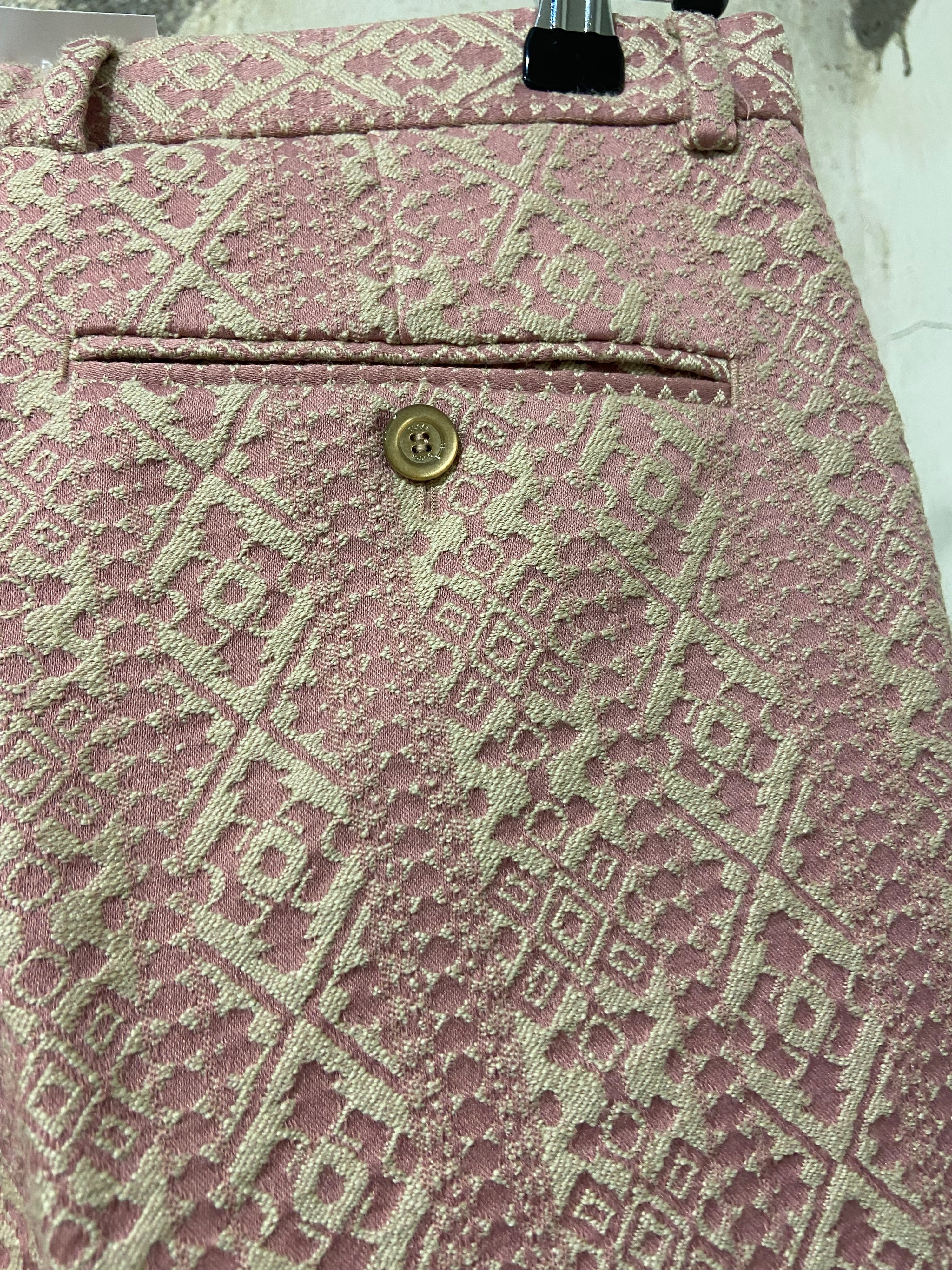 Gucci Pink Brocade Flared Pants