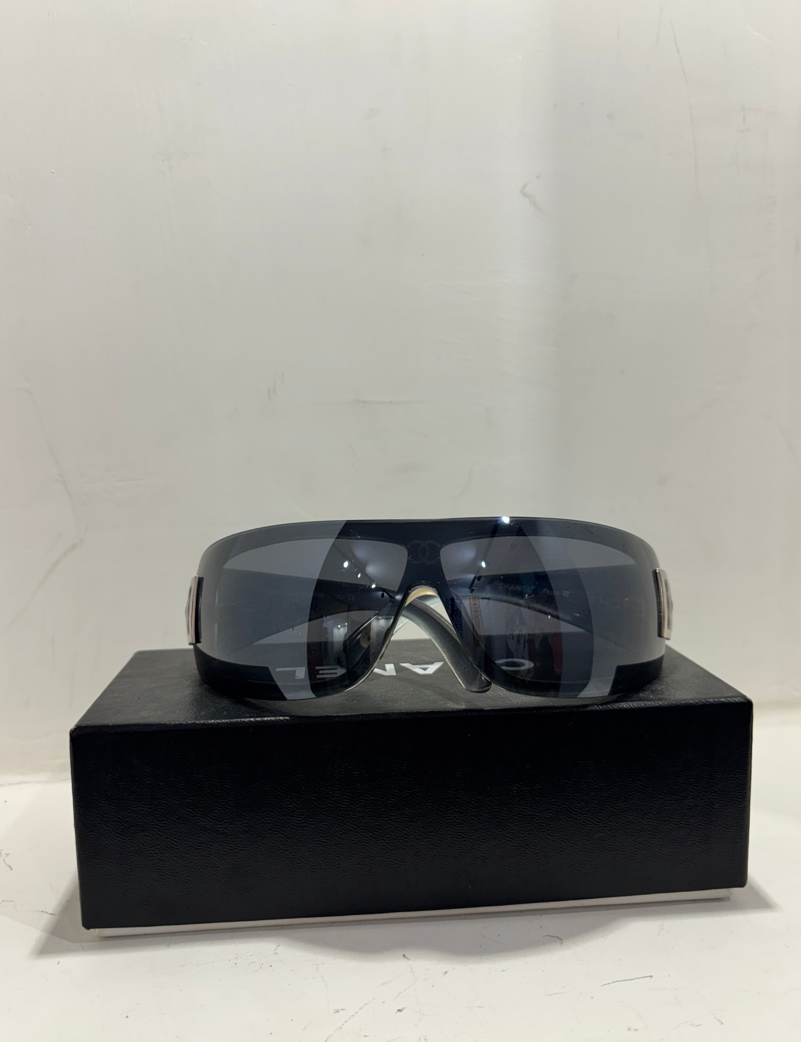 Chanel Black Shield Sunglasses