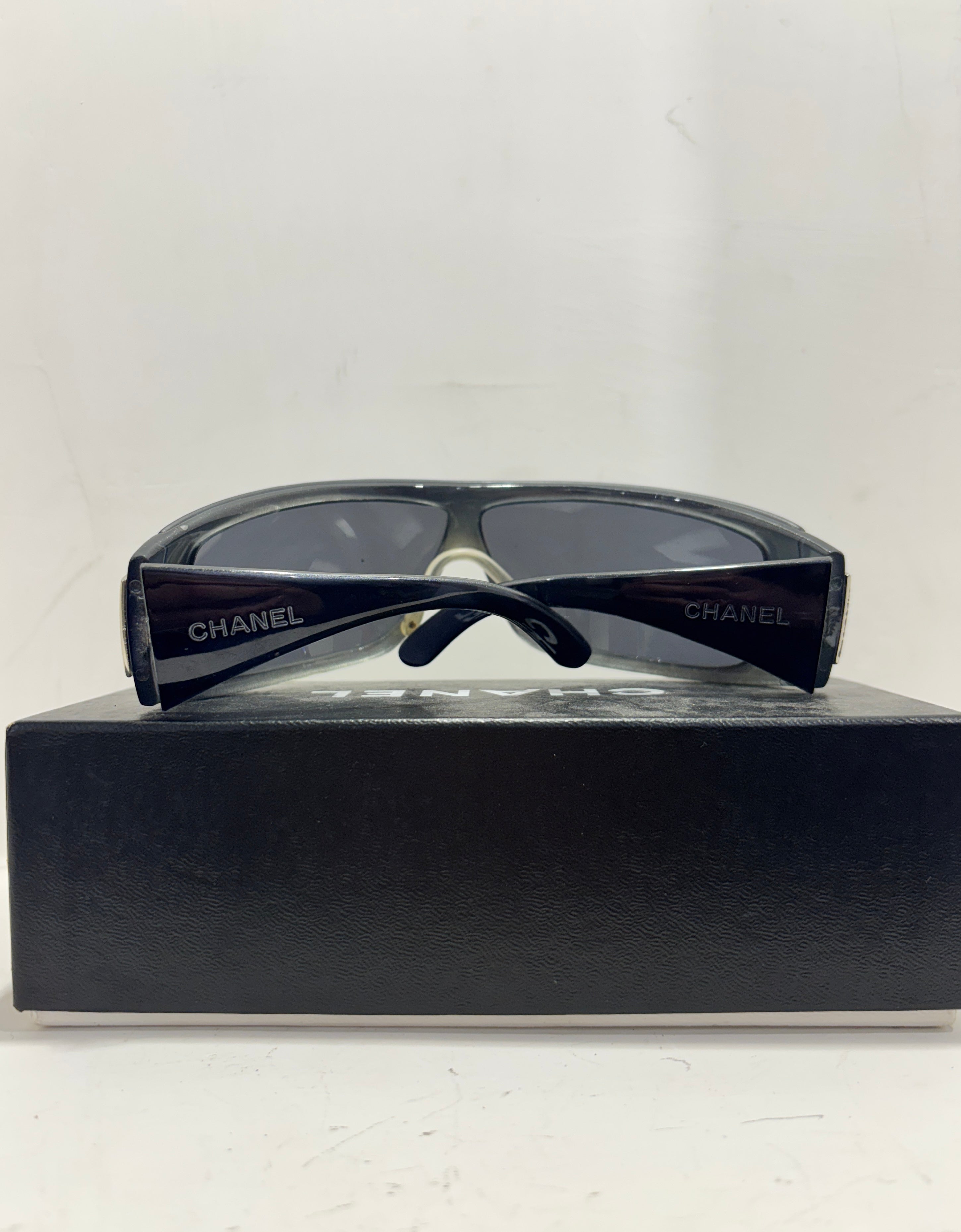 Chanel Black Shield Sunglasses