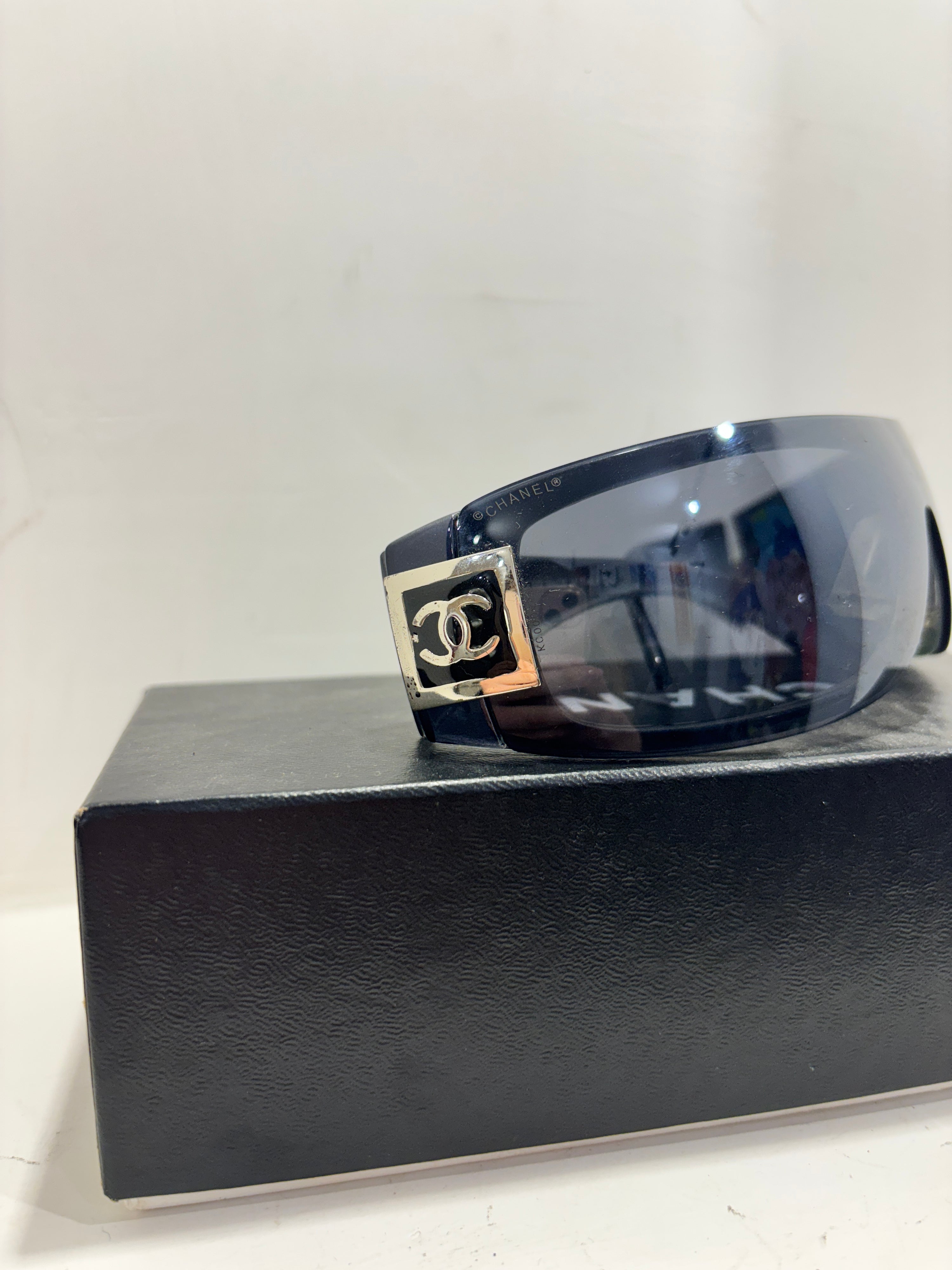 Chanel Black Shield Sunglasses