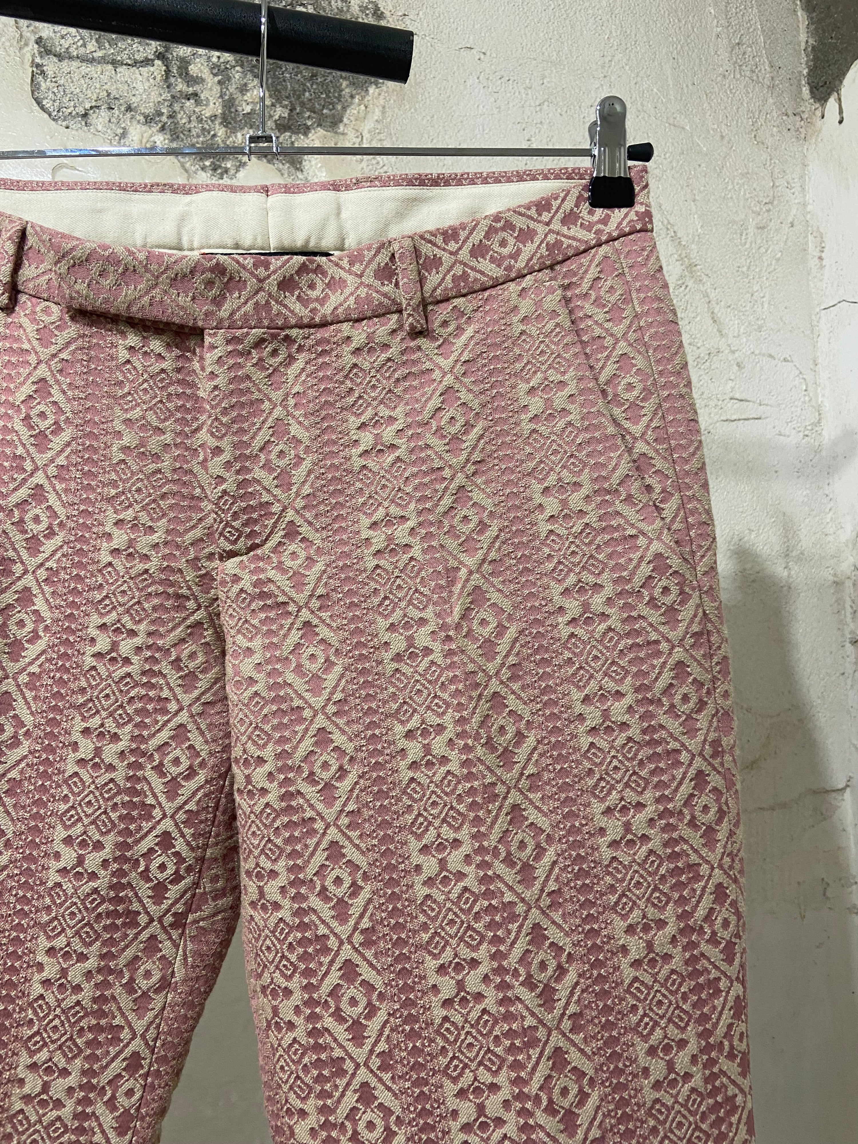 Gucci Pink Brocade Flared Pants