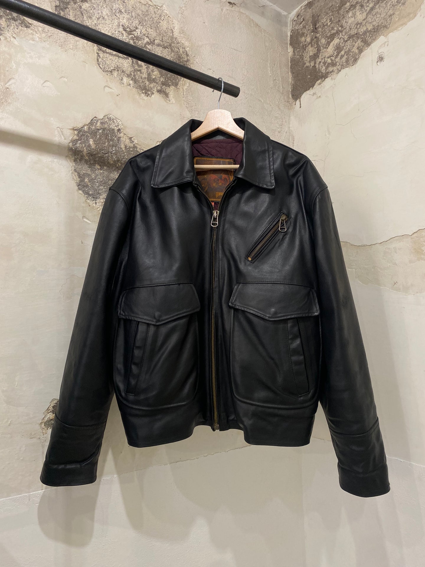 Leather motorcycle jacket