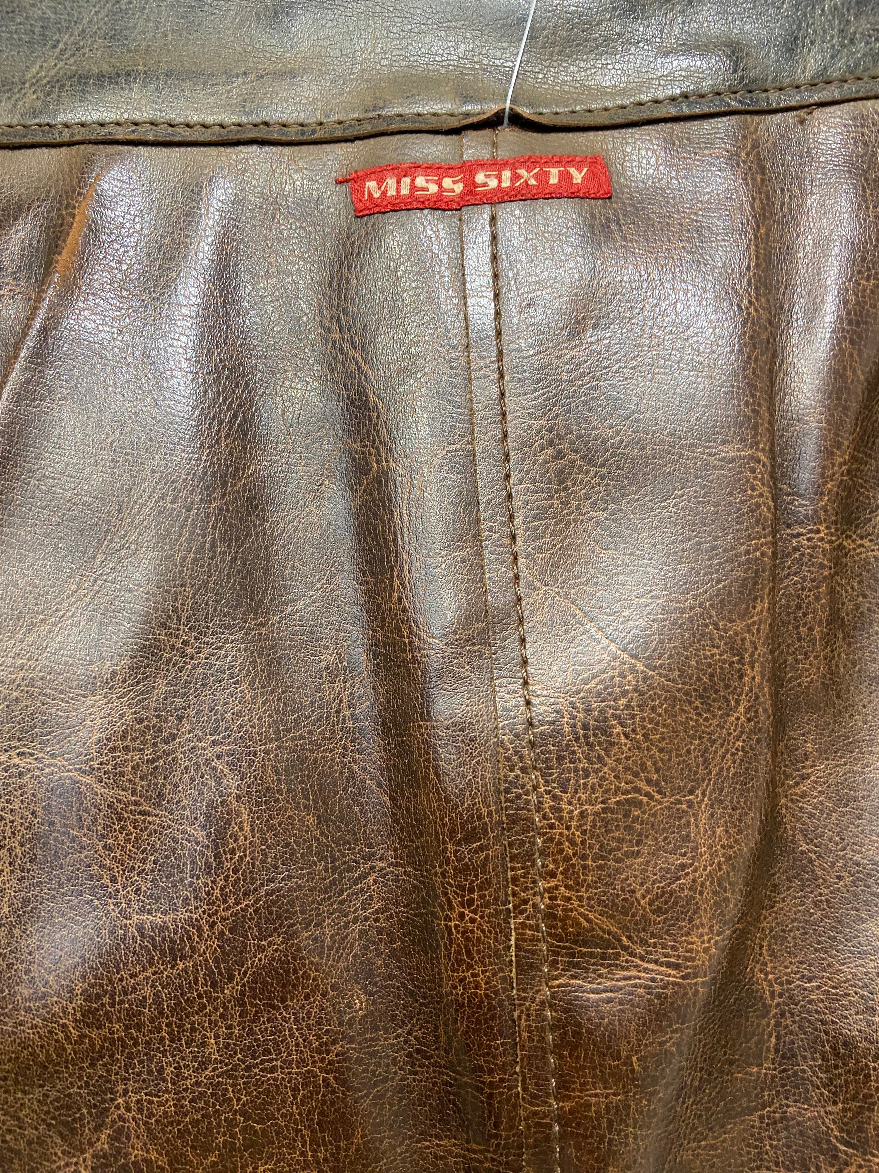 Miss Sixty Brown Leather Skirt