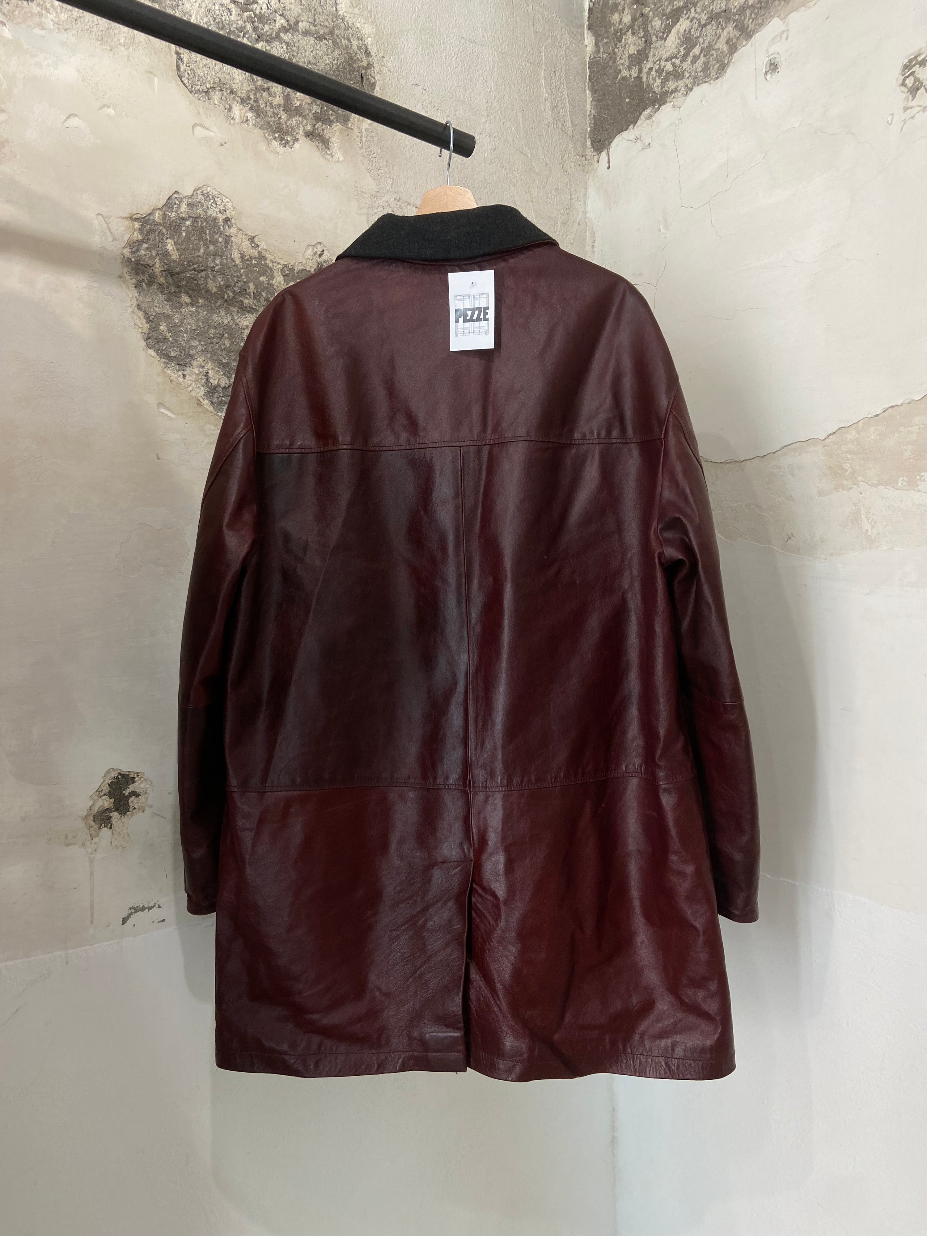 Leather field jacket