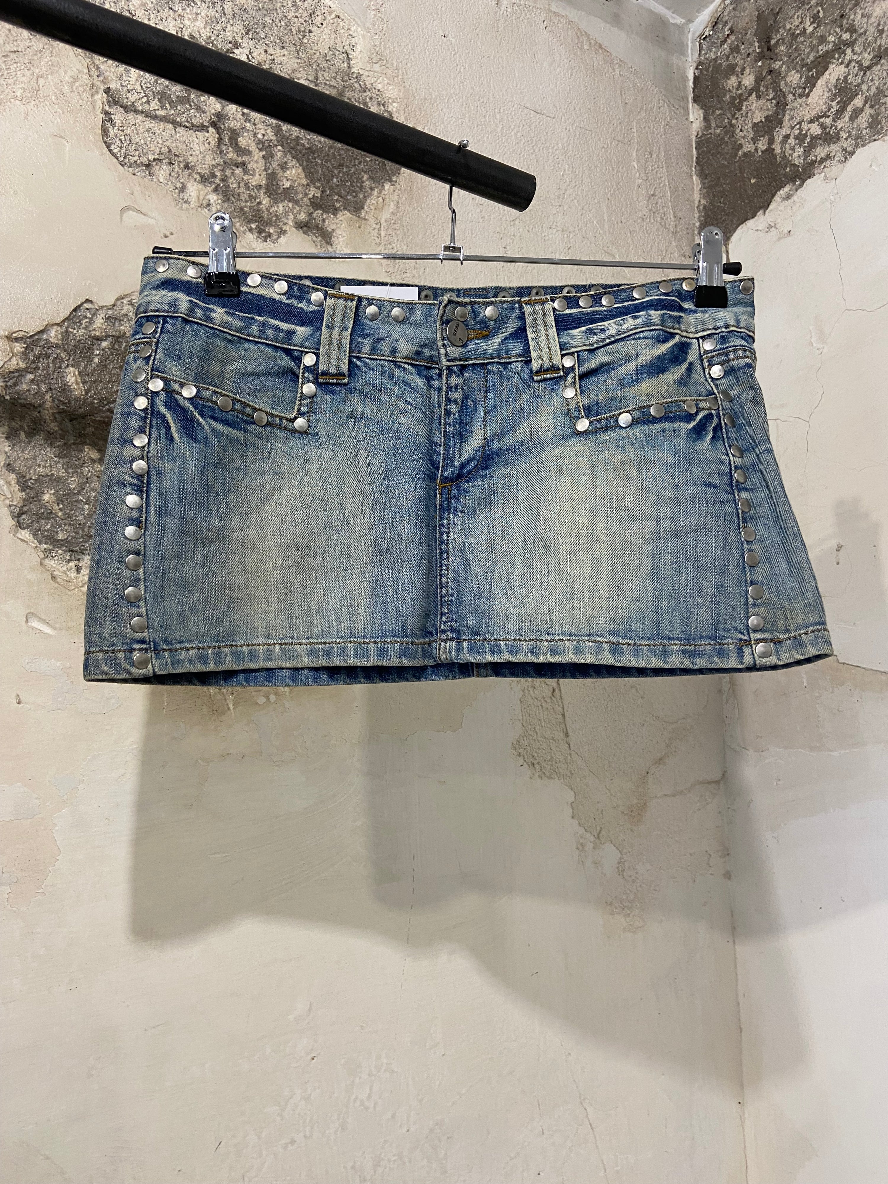 Cemento Studded Denim Skirt