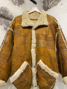 Patchwork shearling