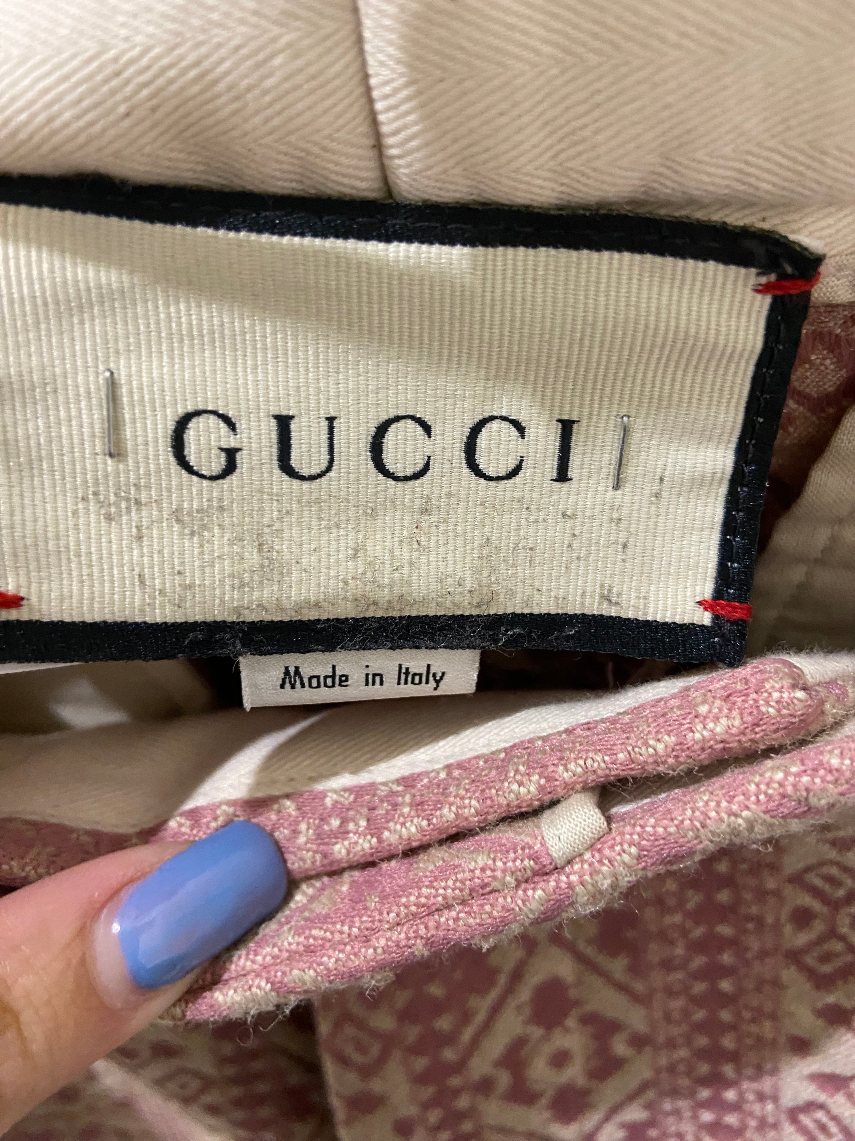 Gucci Pink Brocade Flared Pants